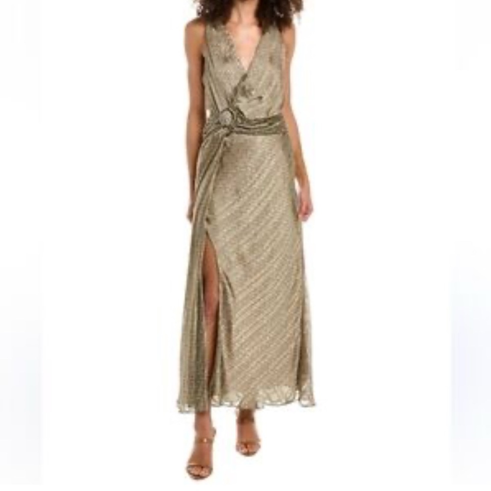 Bailey 44 Faux Wrap Kari Maxi Dress Moss Green Taupe